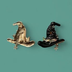 Enchanted Black Witch Hat Brooch.